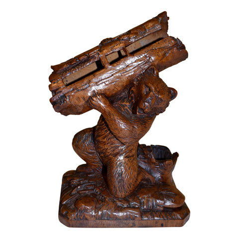 Carved Bear with Pen Holder