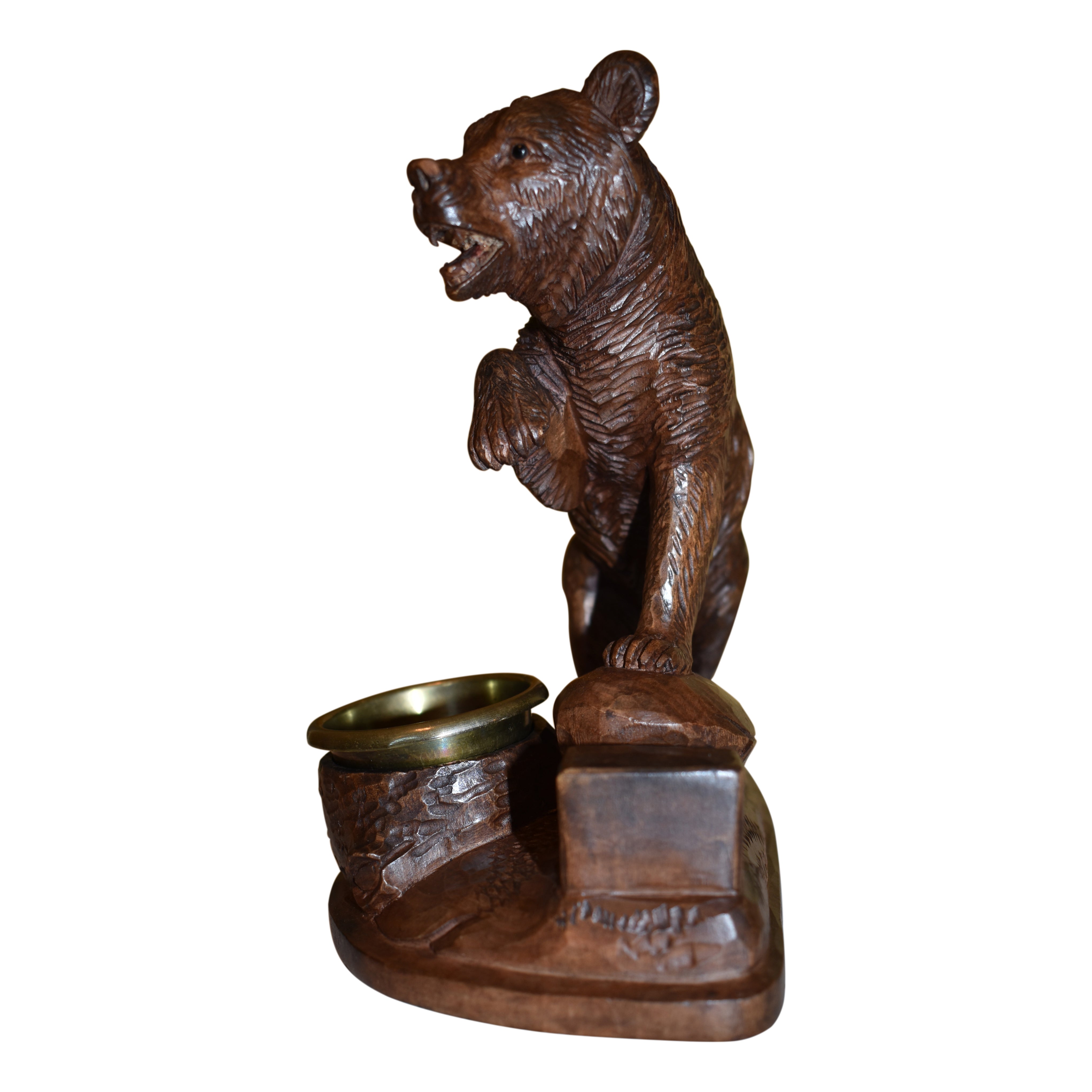 Carved Black Forest Bear with Ashtray