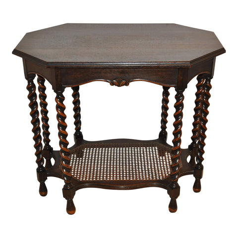 Table with Barley Twist Legs and Lower Cane Tier
