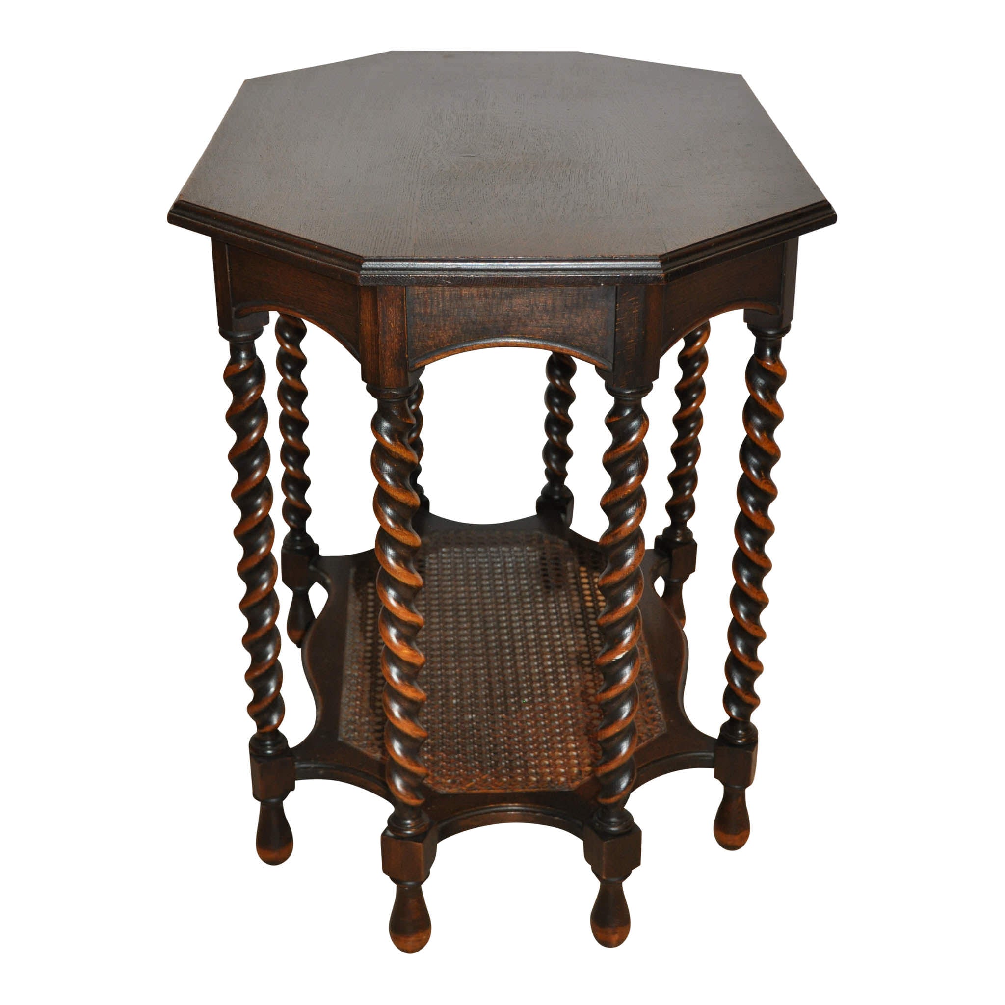 Table with Barley Twist Legs and Lower Cane Tier