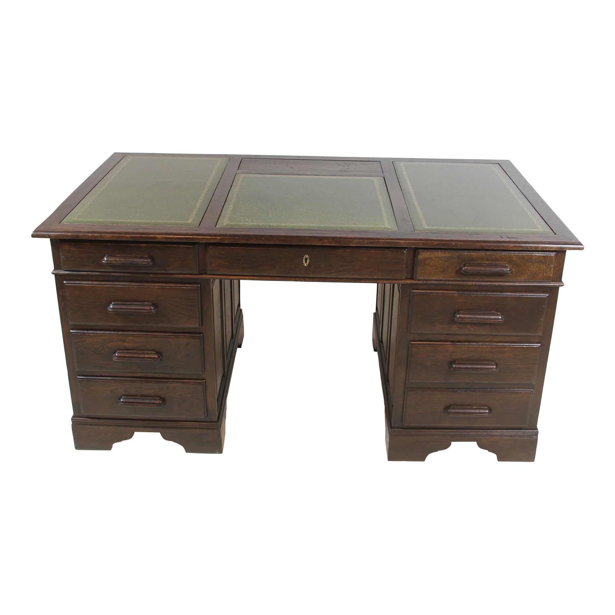 English Desk with Leather Top