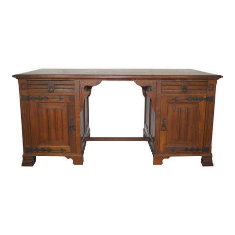 Dutch Carved Executive Oak Desk