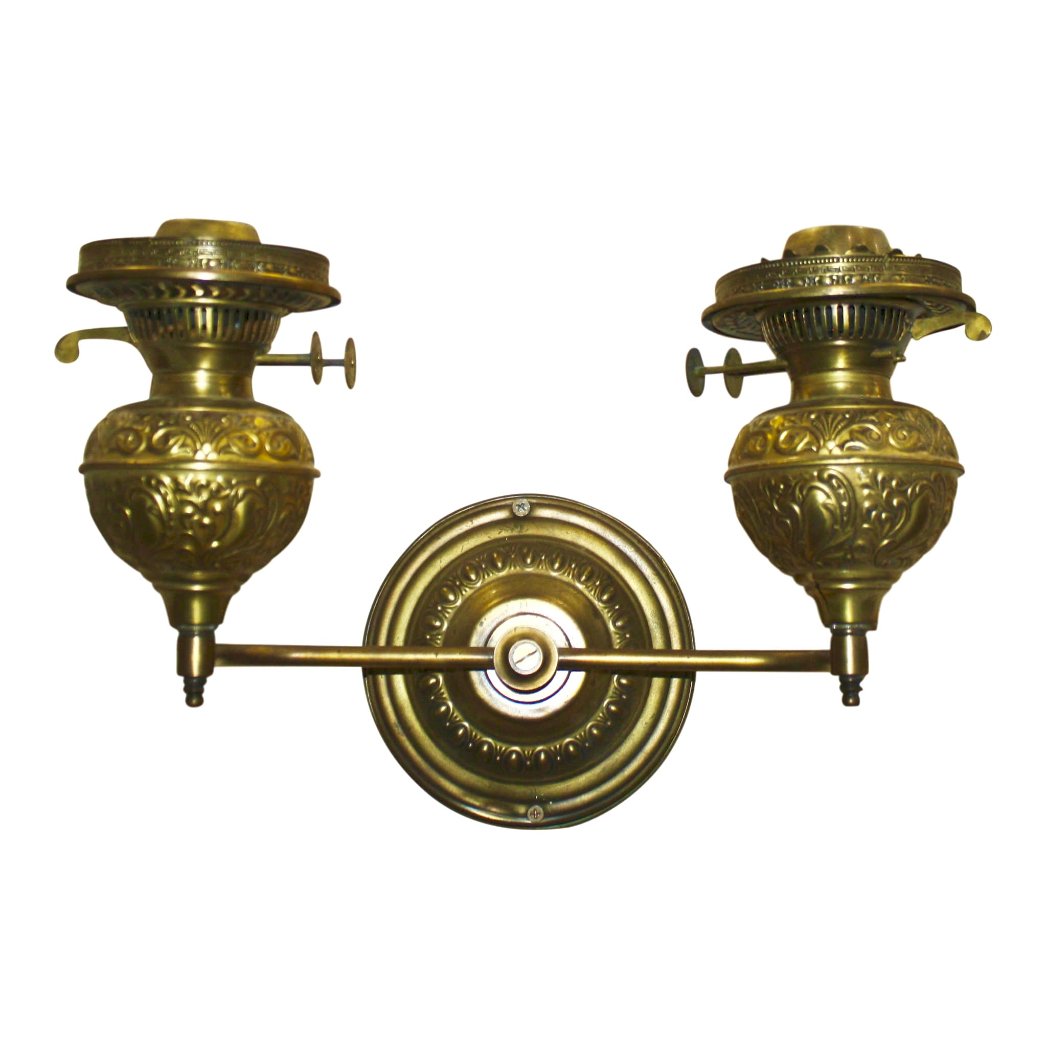 English Brass Double Wall Sconce