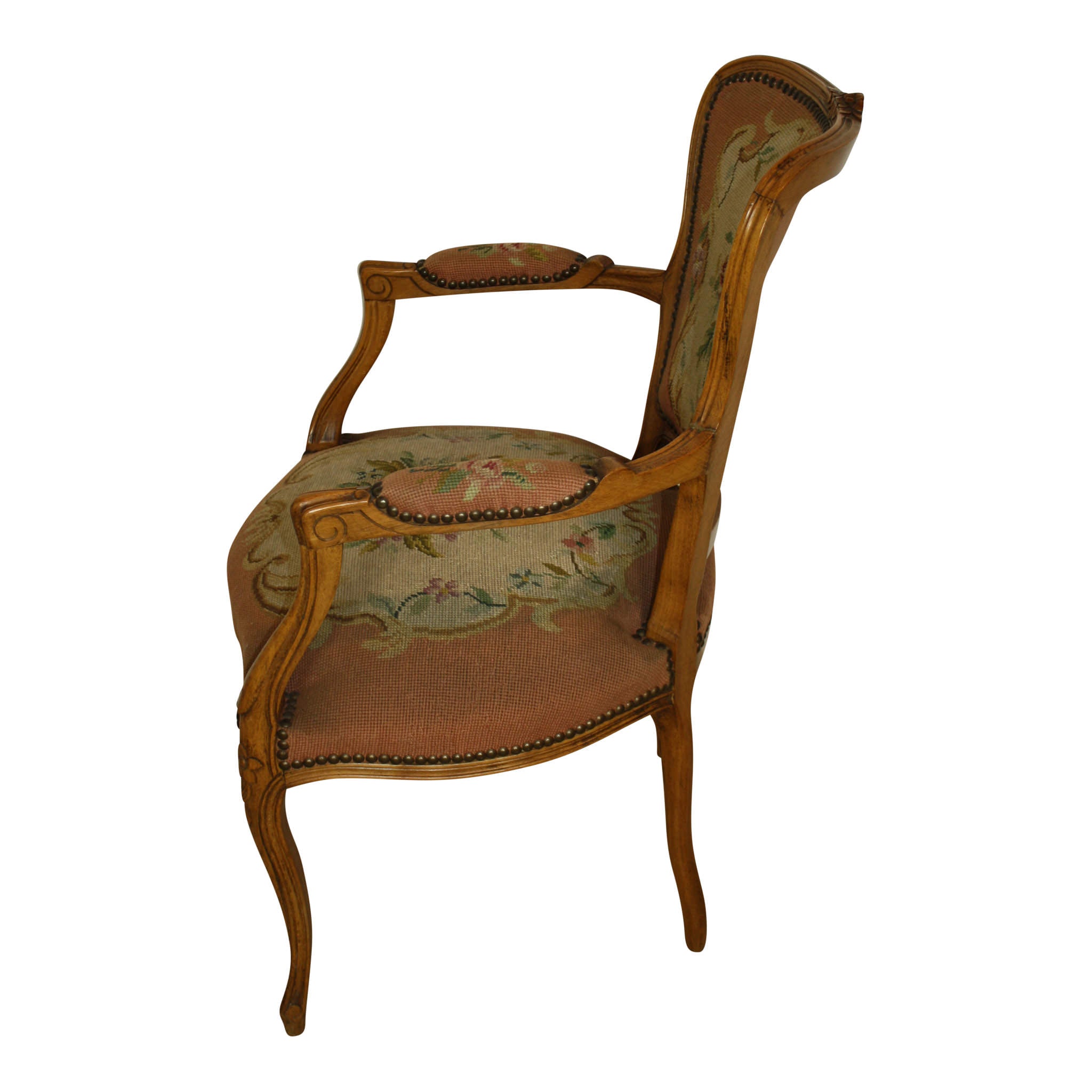 French Fauteuil Needlepoint Armchair