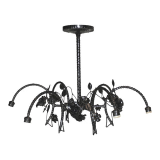 French Six Arm Iron Chandelier