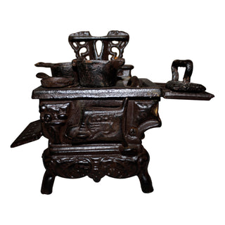 Miniature Cast Iron Stove with Accessories - Ski Country Antiques & Home