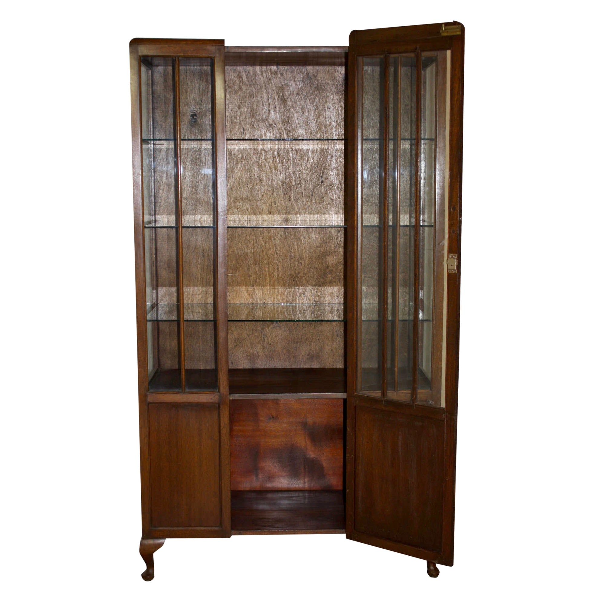 Walnut Art Deco Display Cabinet