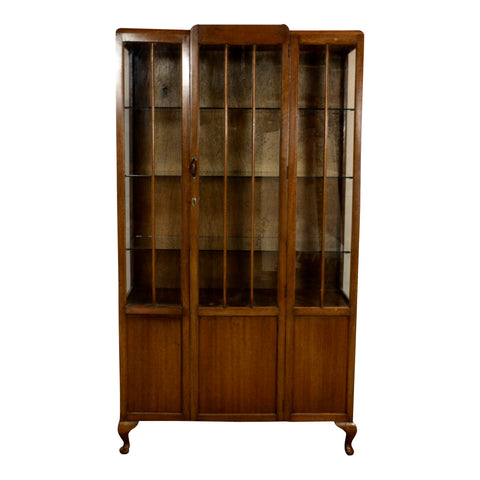 Walnut Art Deco Display Cabinet