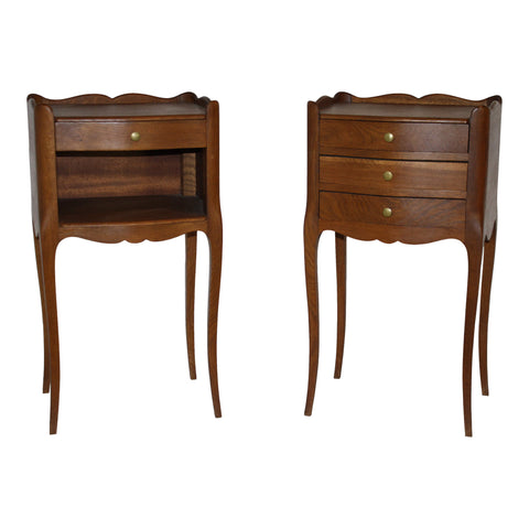 French Oak Nightstands/ Set of Two