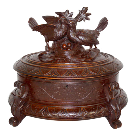 Carved Oval Jewelry Box
