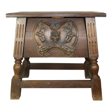 Small Carved Oak Cabinet