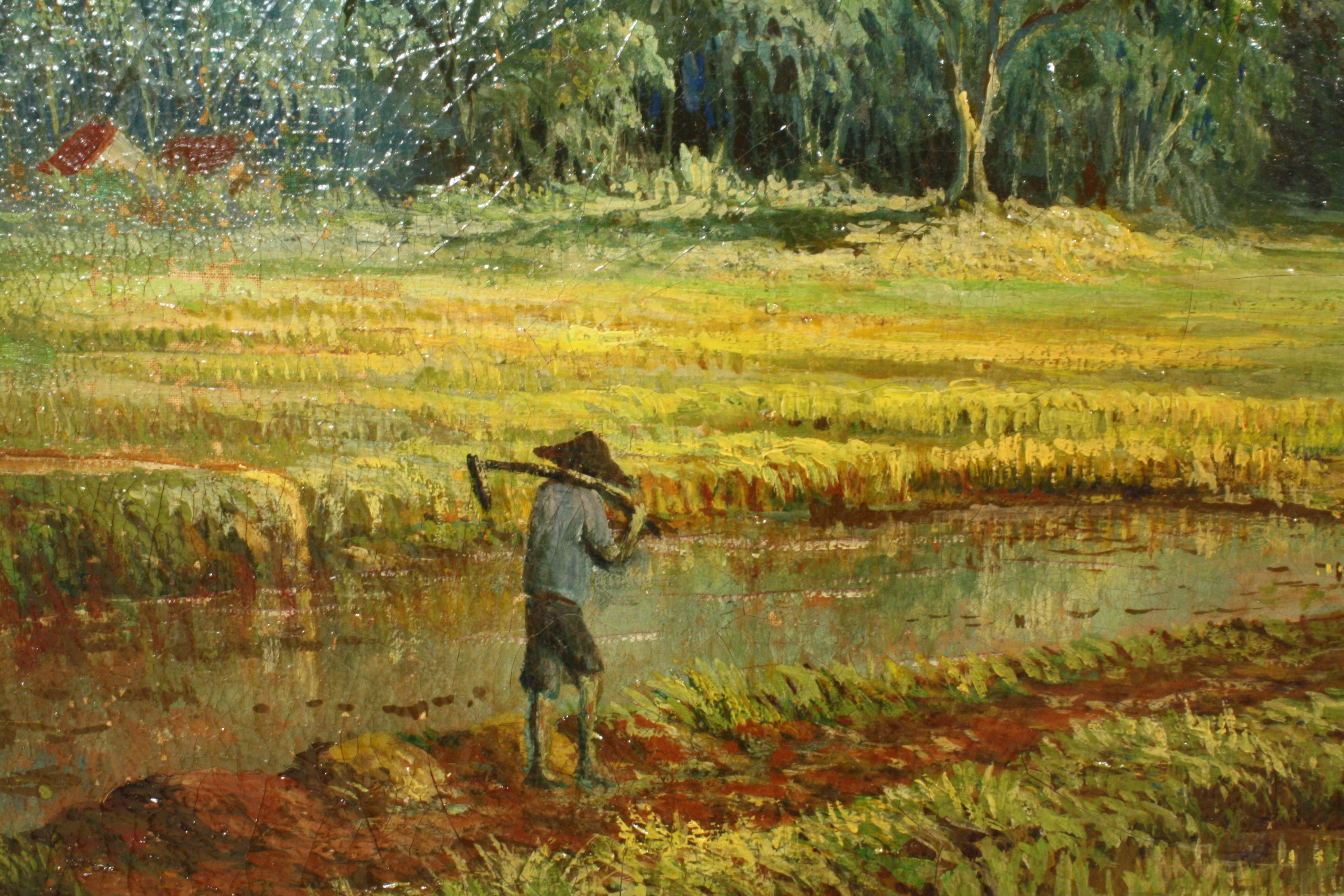 Mountains and Rice Paddies Oil Painting