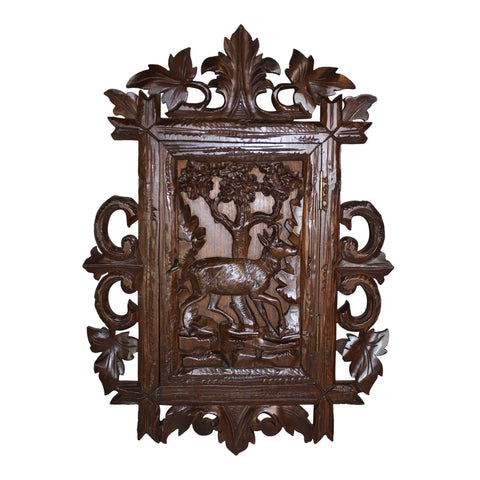 Walnut Black Forest Hunt Wall Cabient