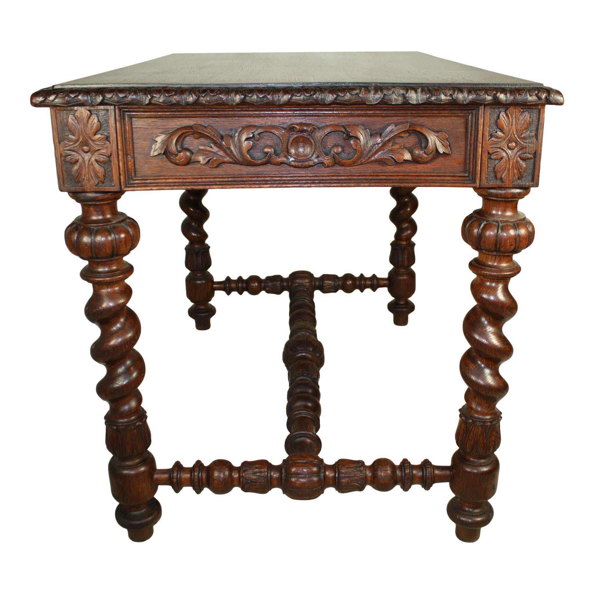 French Oak Library Table