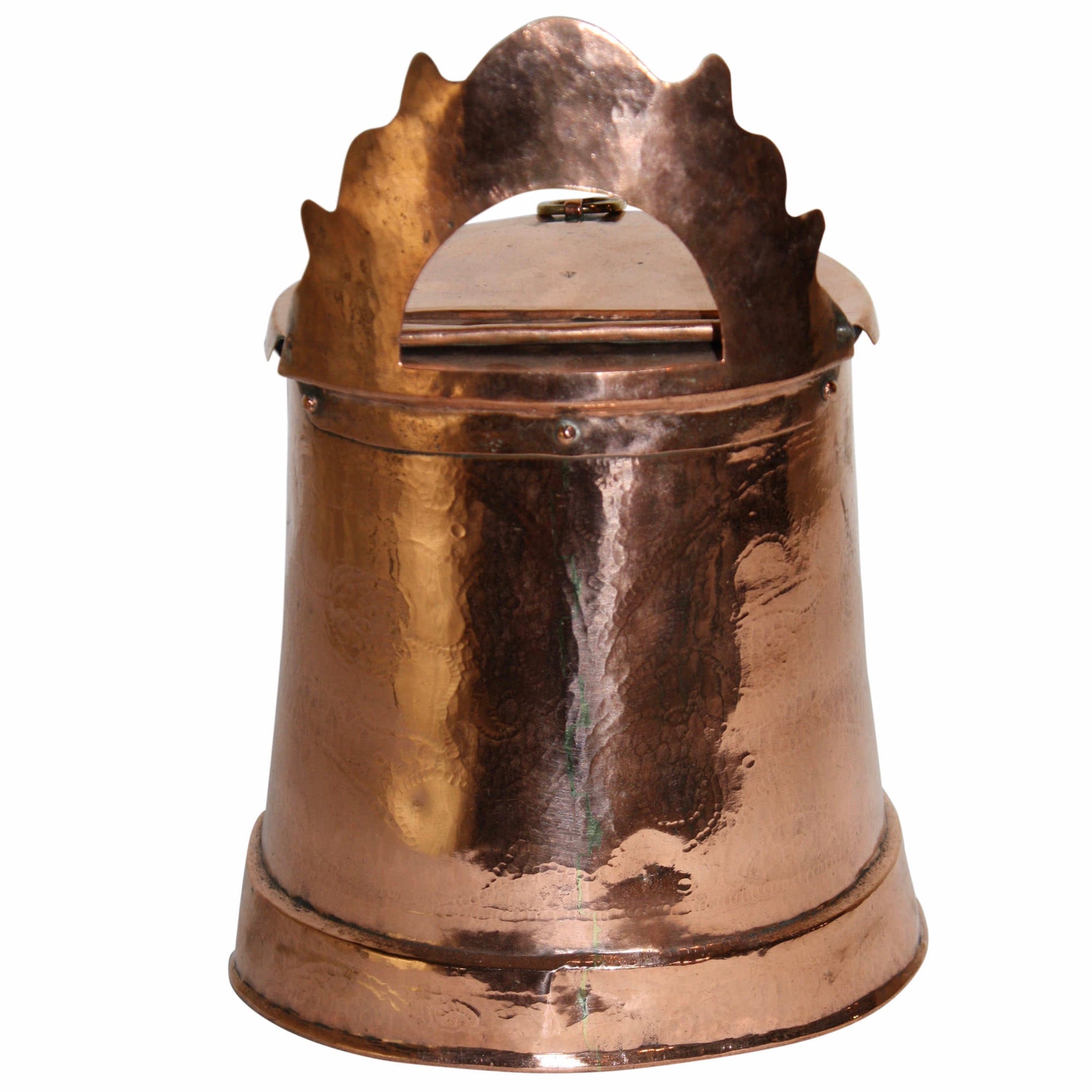 German Copper Salt Bucket with Lid