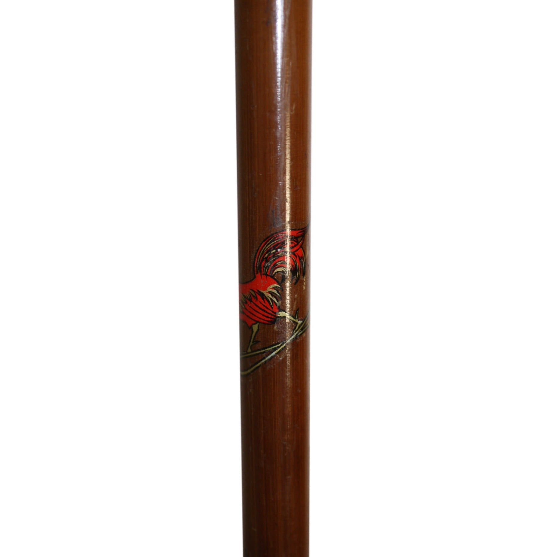 Bamboo Ski Poles with Red Roosters