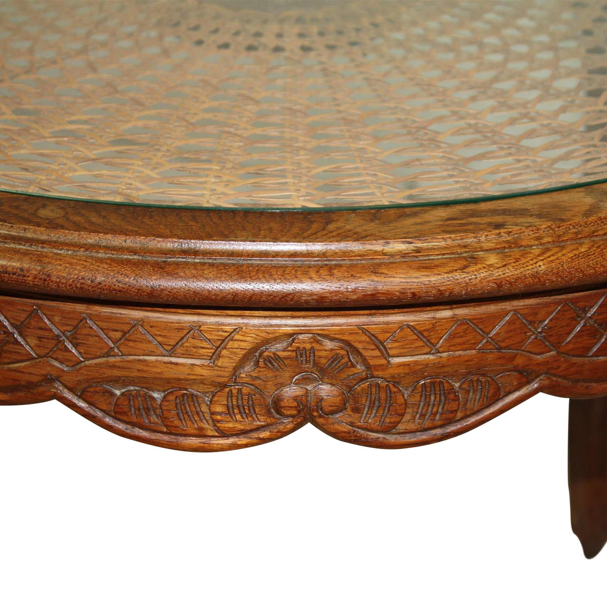 Round Cane Table