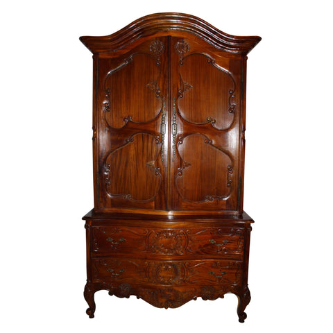 French Louis XV Mahogany Linen Press