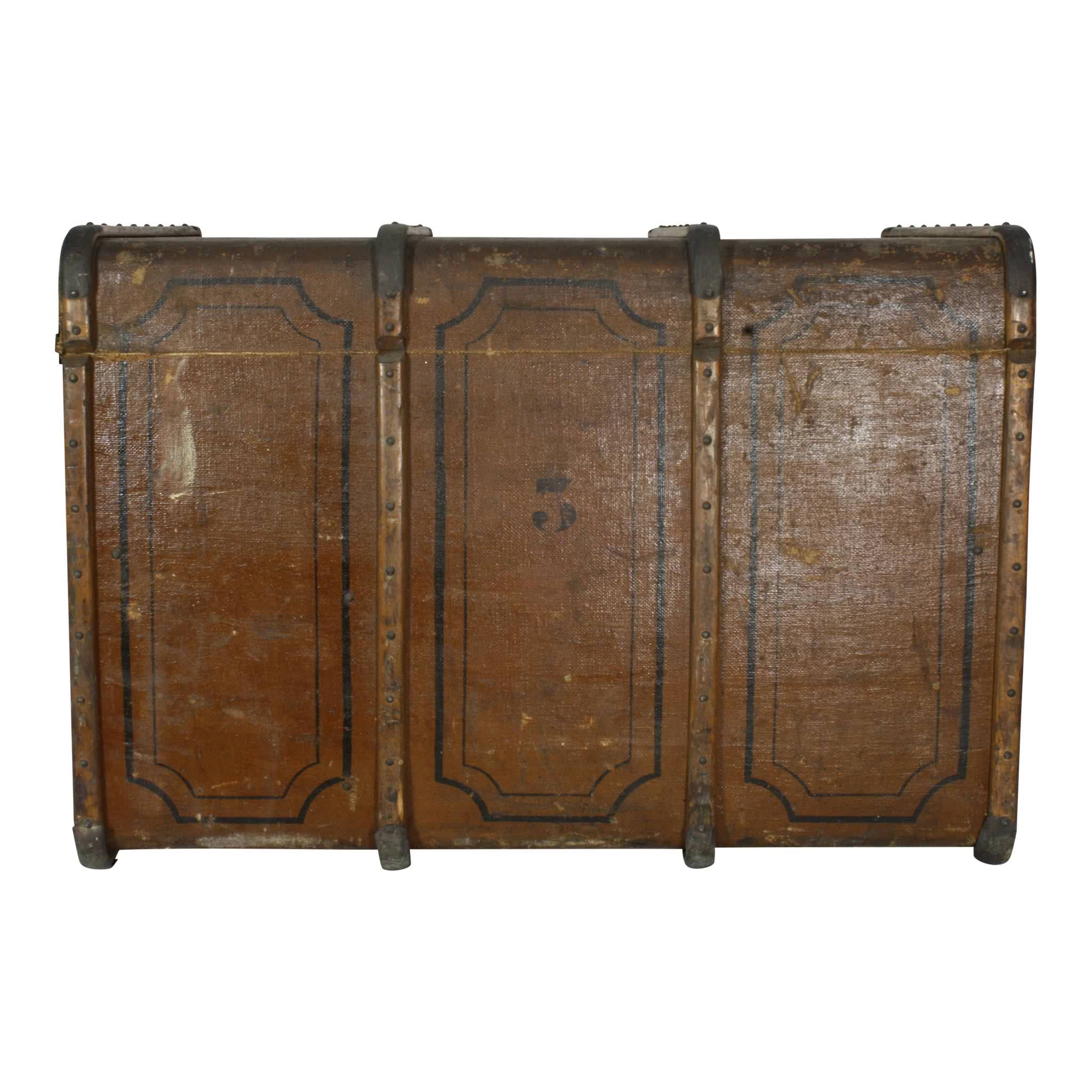 Romanian Canvas Steamer Trunk with Trays