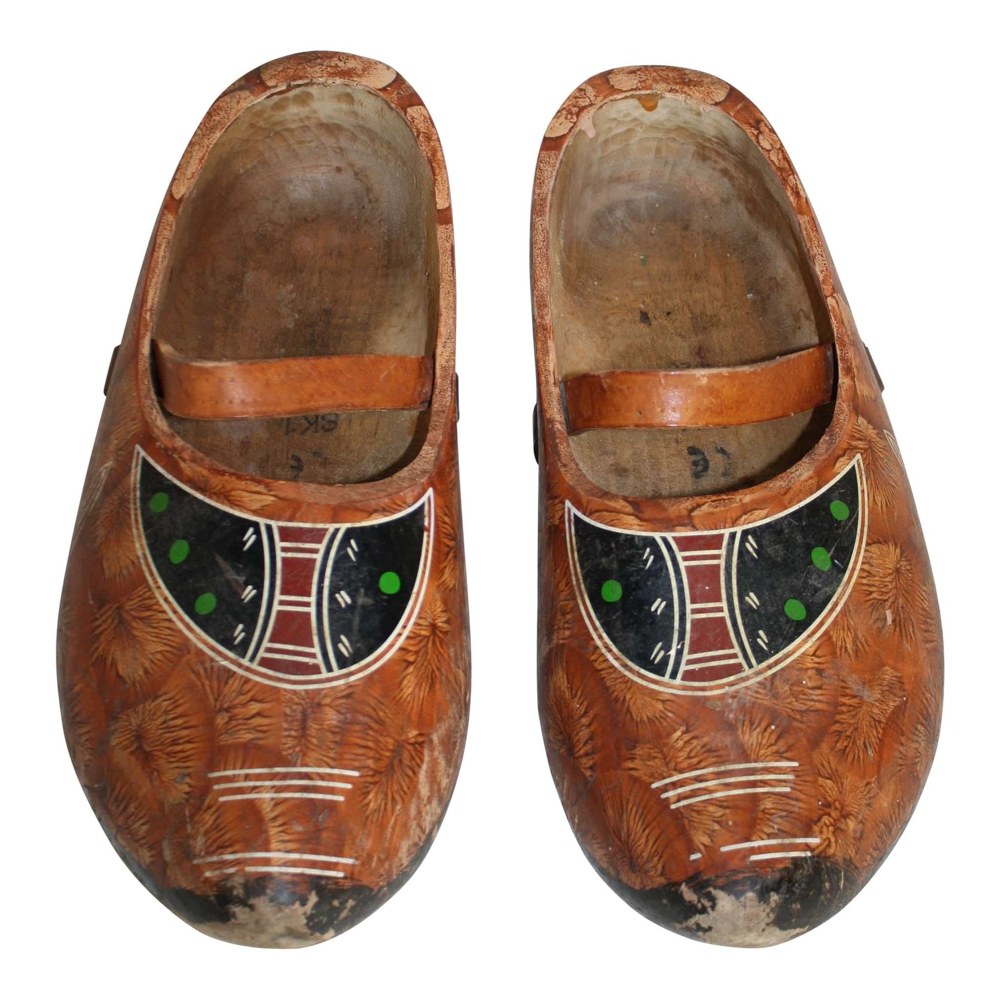 Pair of Painted Wooden Clogs