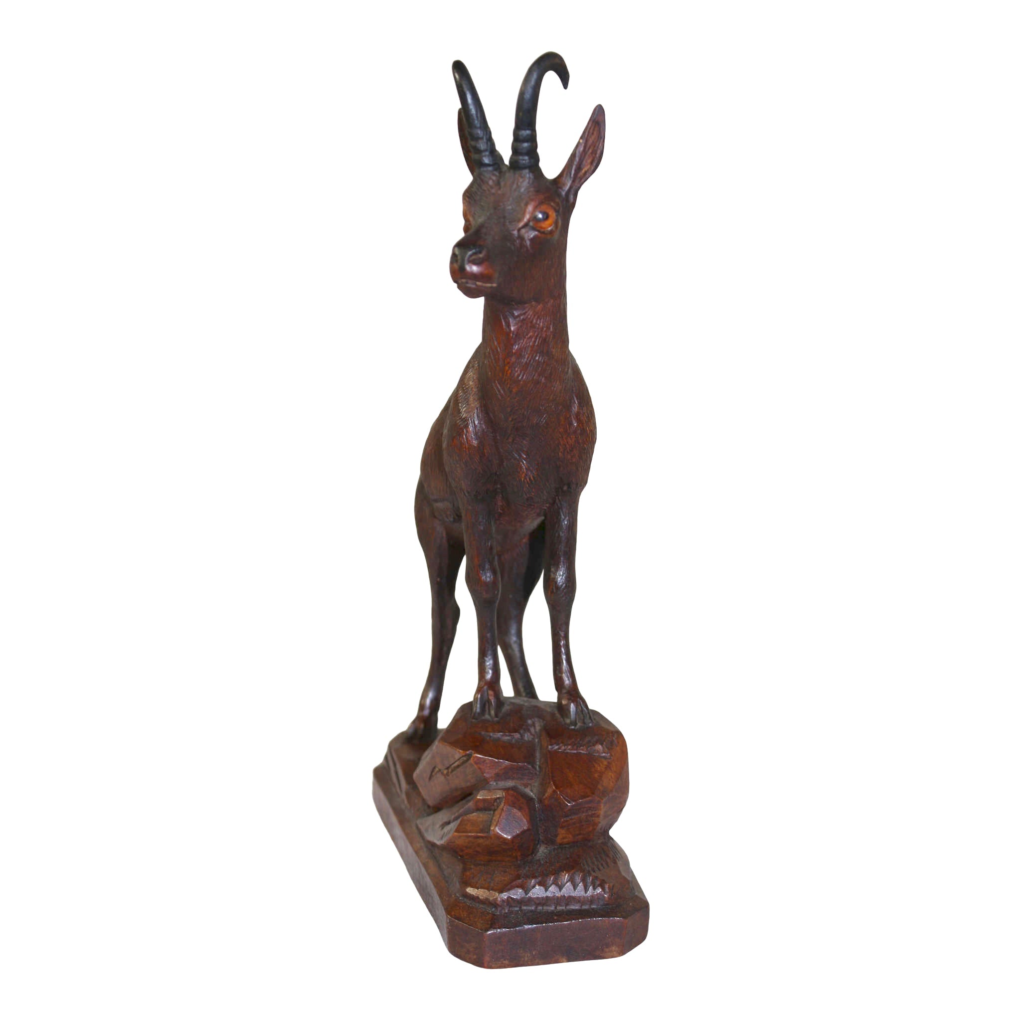 Hand-Carved Black Forest Chamois Goat