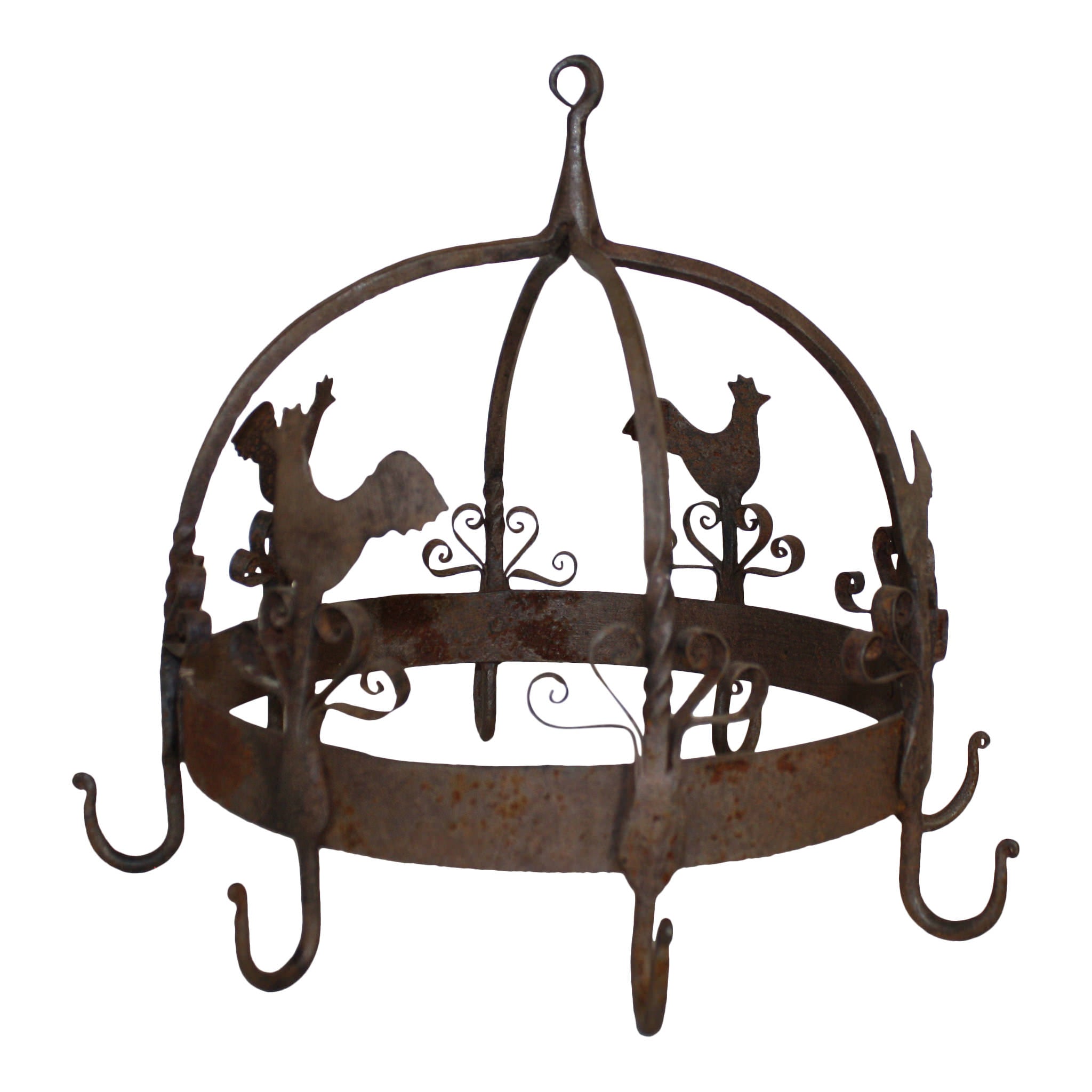 Hanging Iron Rack with Chickens