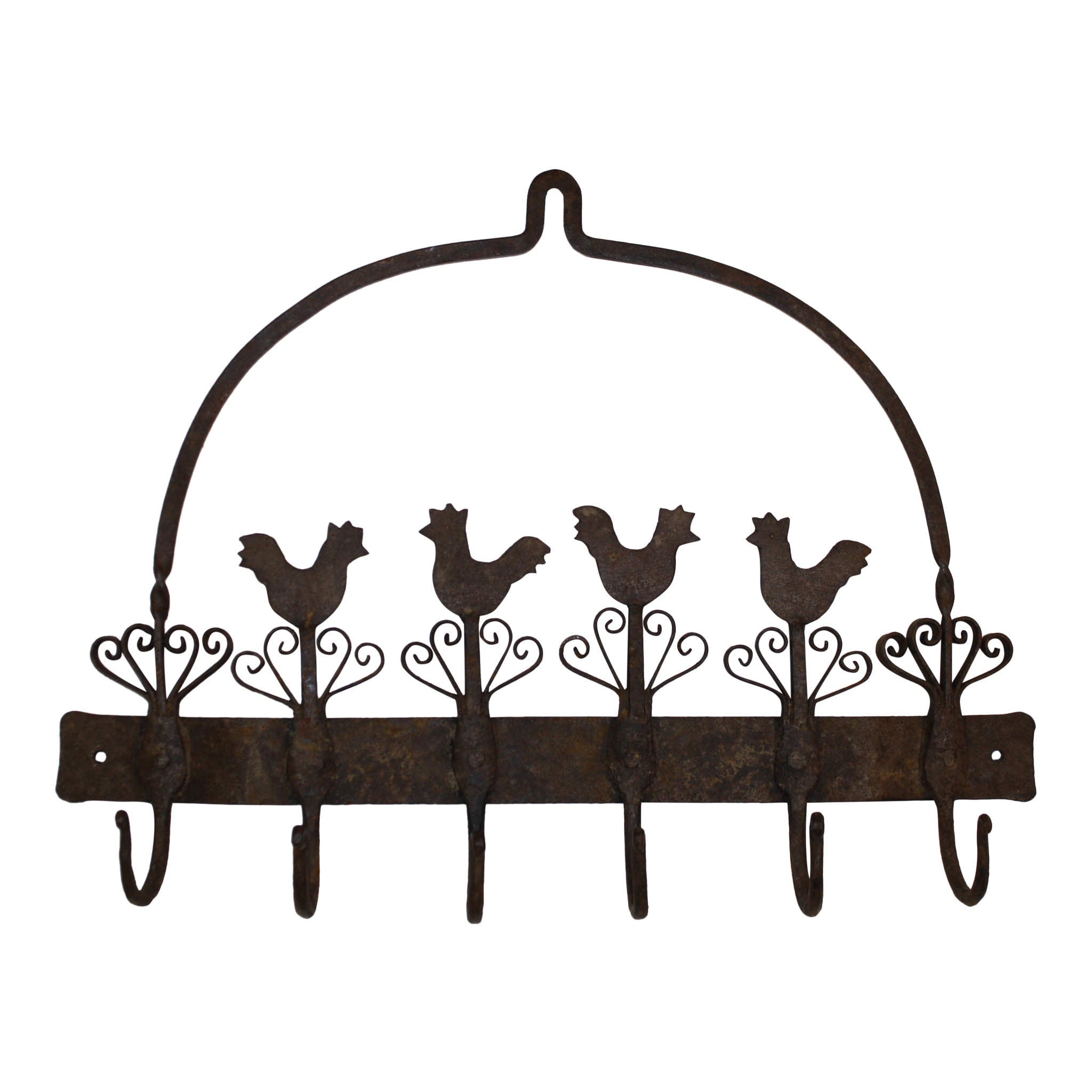 Iron Wall Rack with Chickens