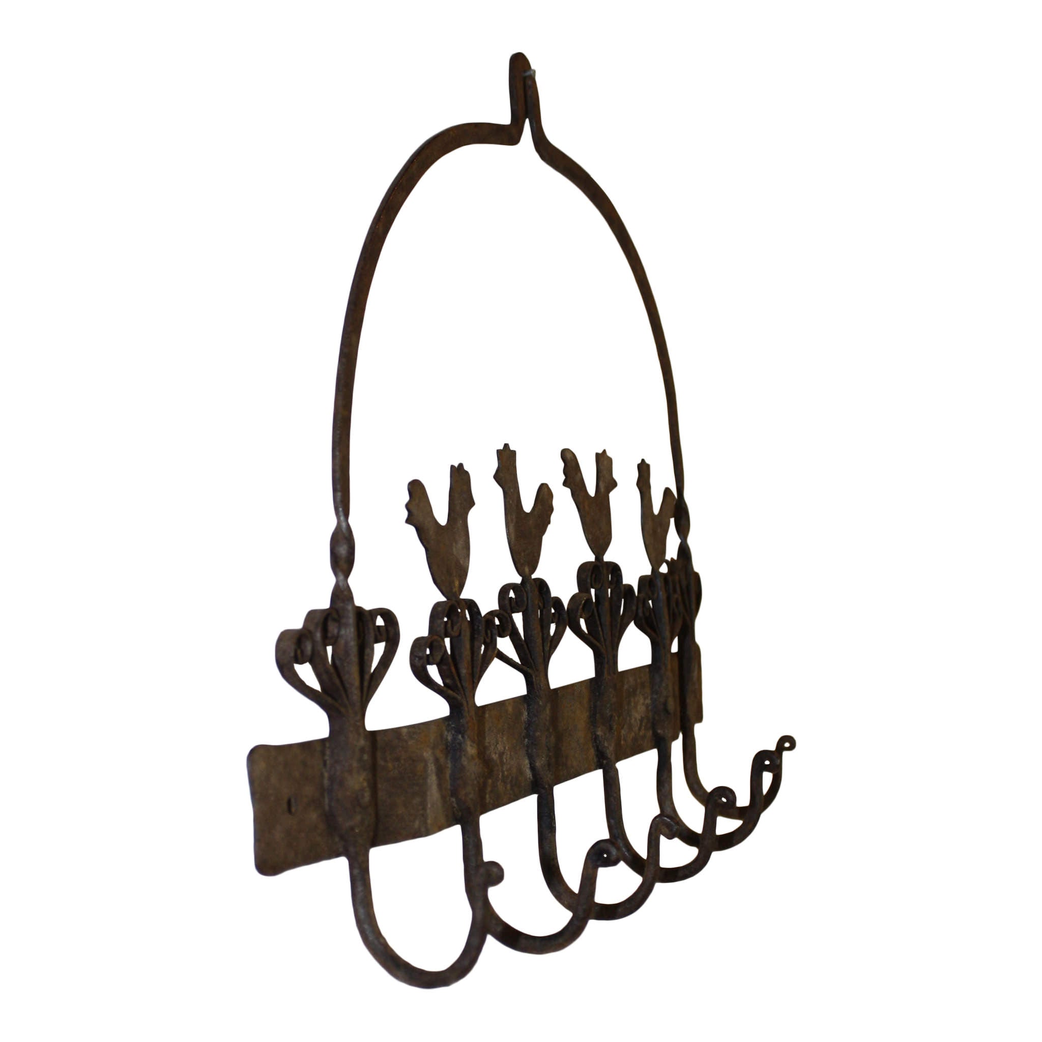 Iron Wall Rack with Chickens