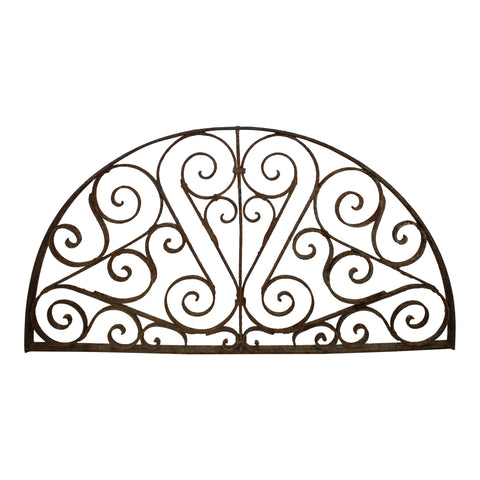 Wrought Iron Arched Transom Window Grill