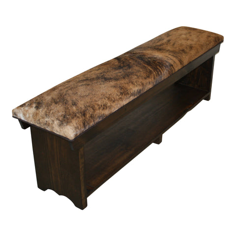 Cowhide Bench with Shelf