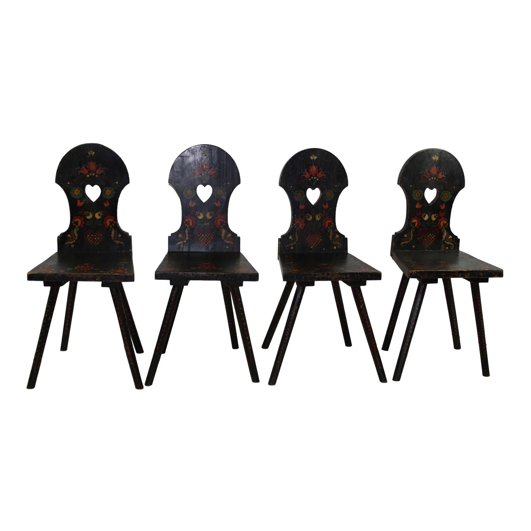 Hungarian Painted Chairs Set/4