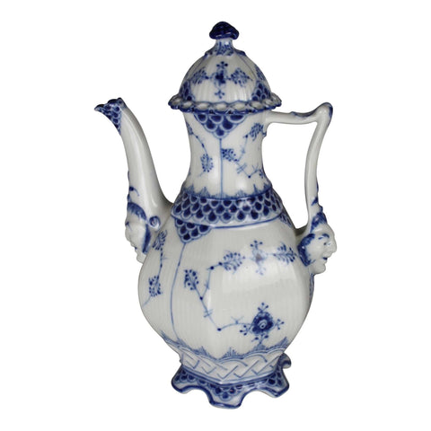 Royal Copenhagen Blue Fluted Full Lace Mini Coffee Pot