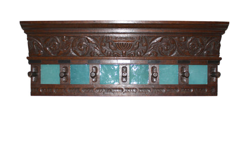 Wall Mounted Coat Rack with Handmade Spanish Tiles