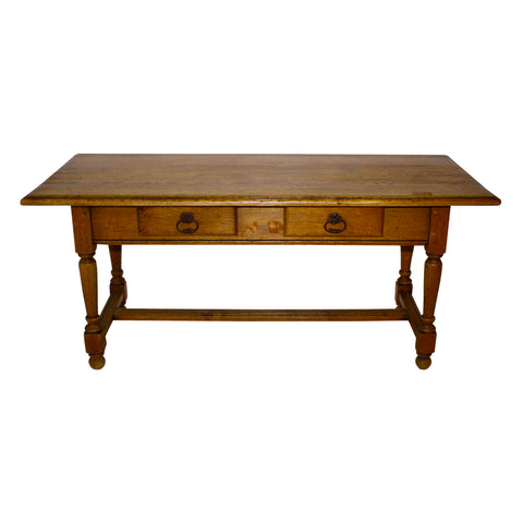 Oak Coffee Table with Two Drawers