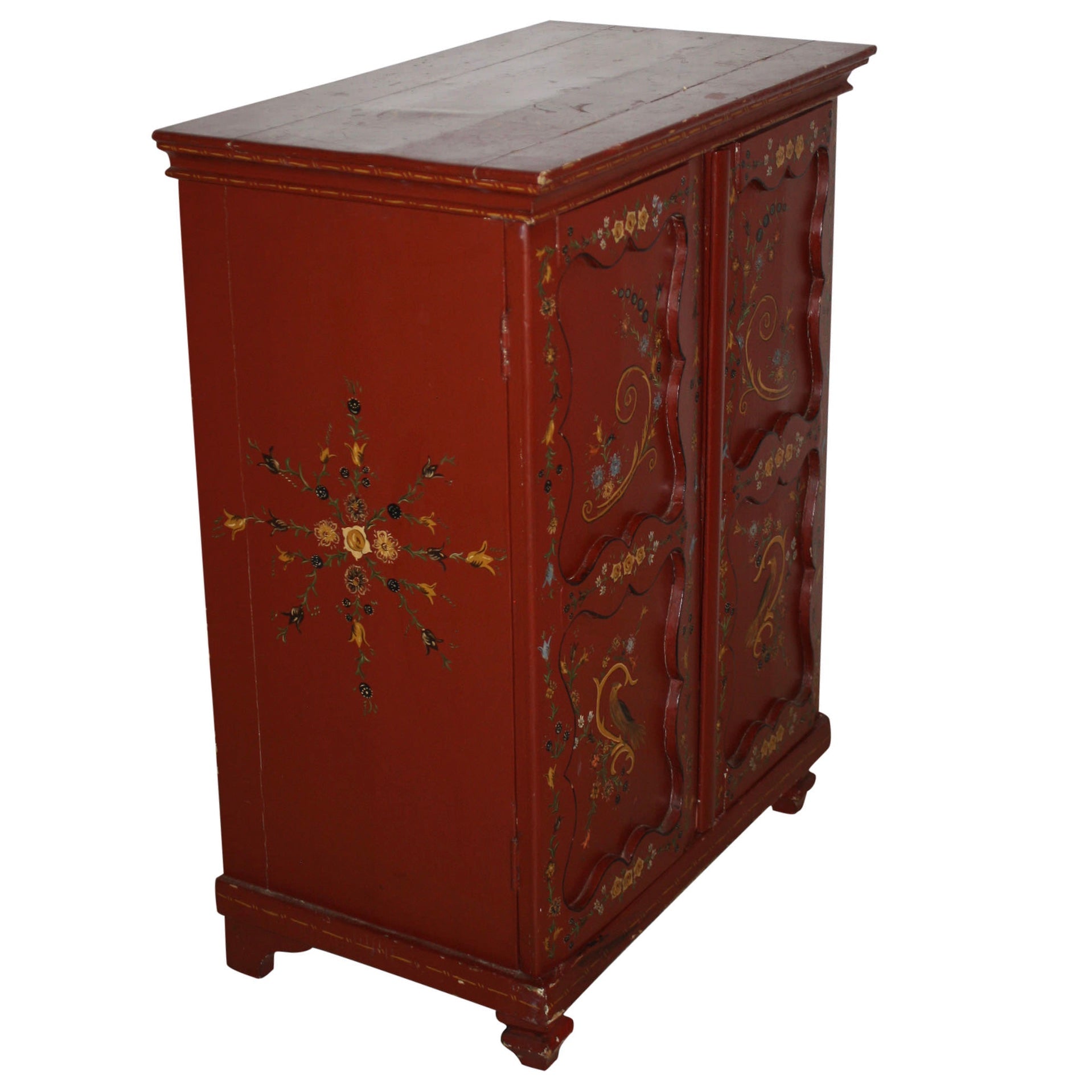 Dutch Red Painted Cabinet