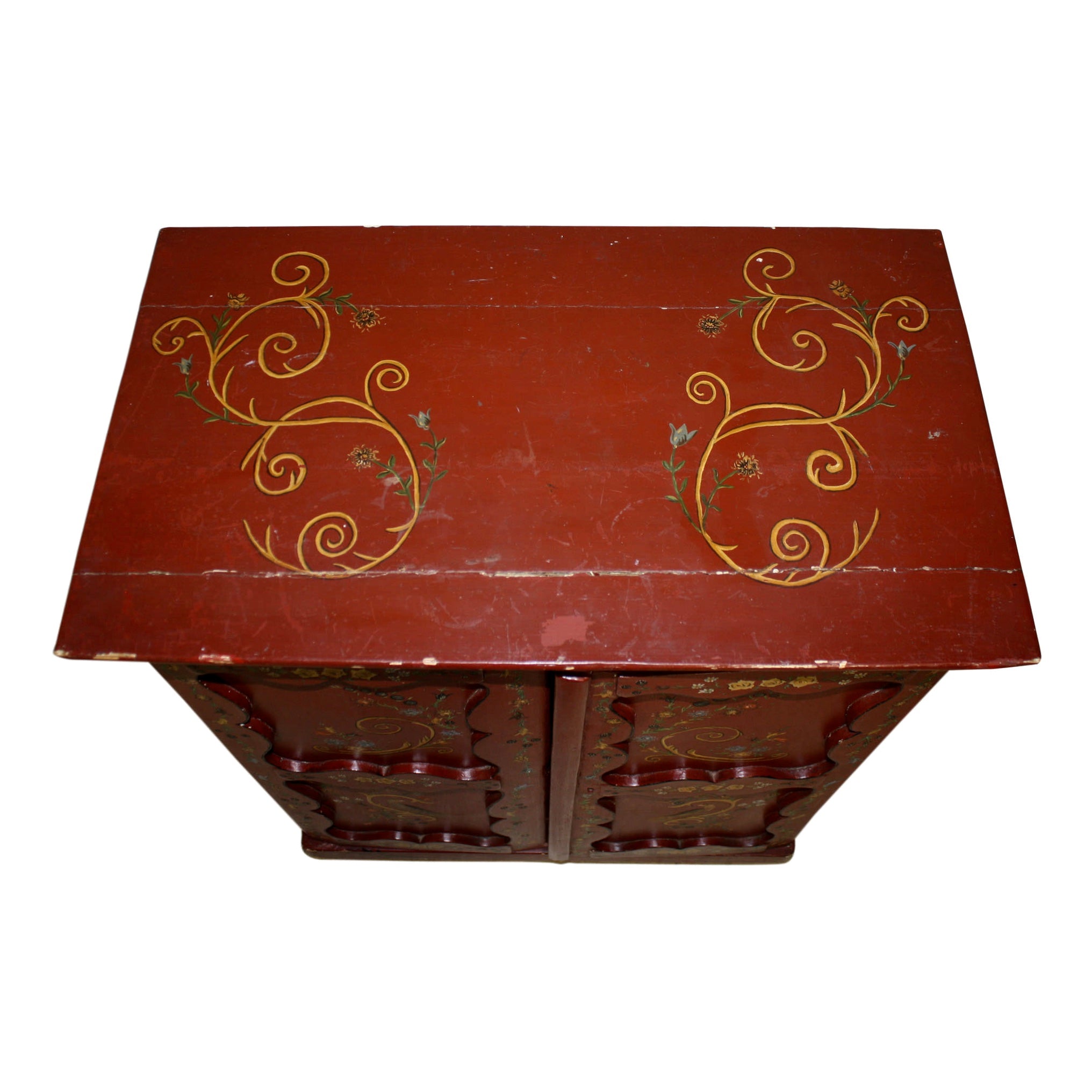 Dutch Red Painted Cabinet