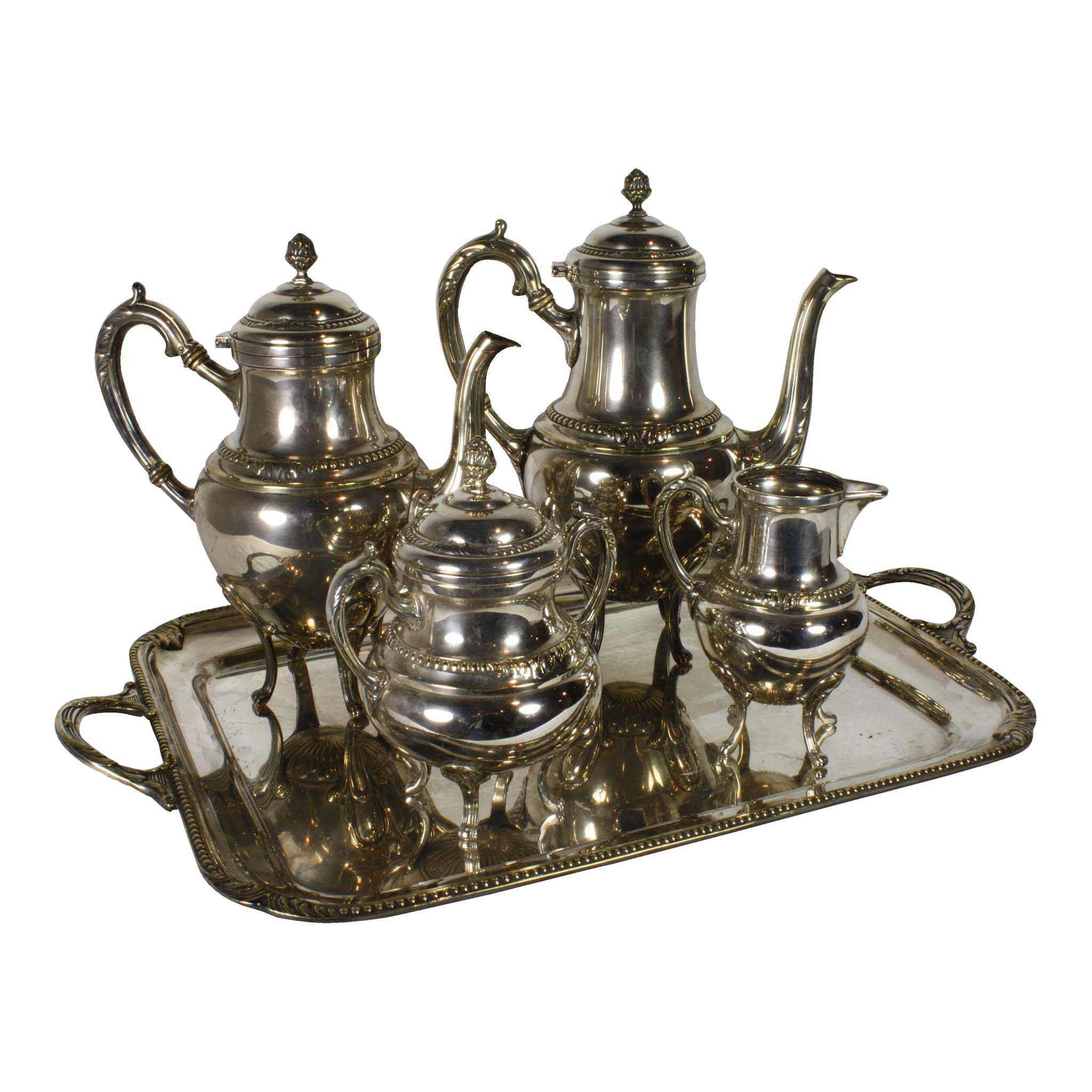 Silver Plated Coffee and Tea Set/5 Pieces