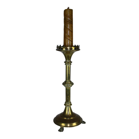 Single Bronze Candlestick with Candle