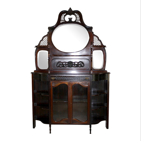 English Mahogany Cabinet with Glass Doors