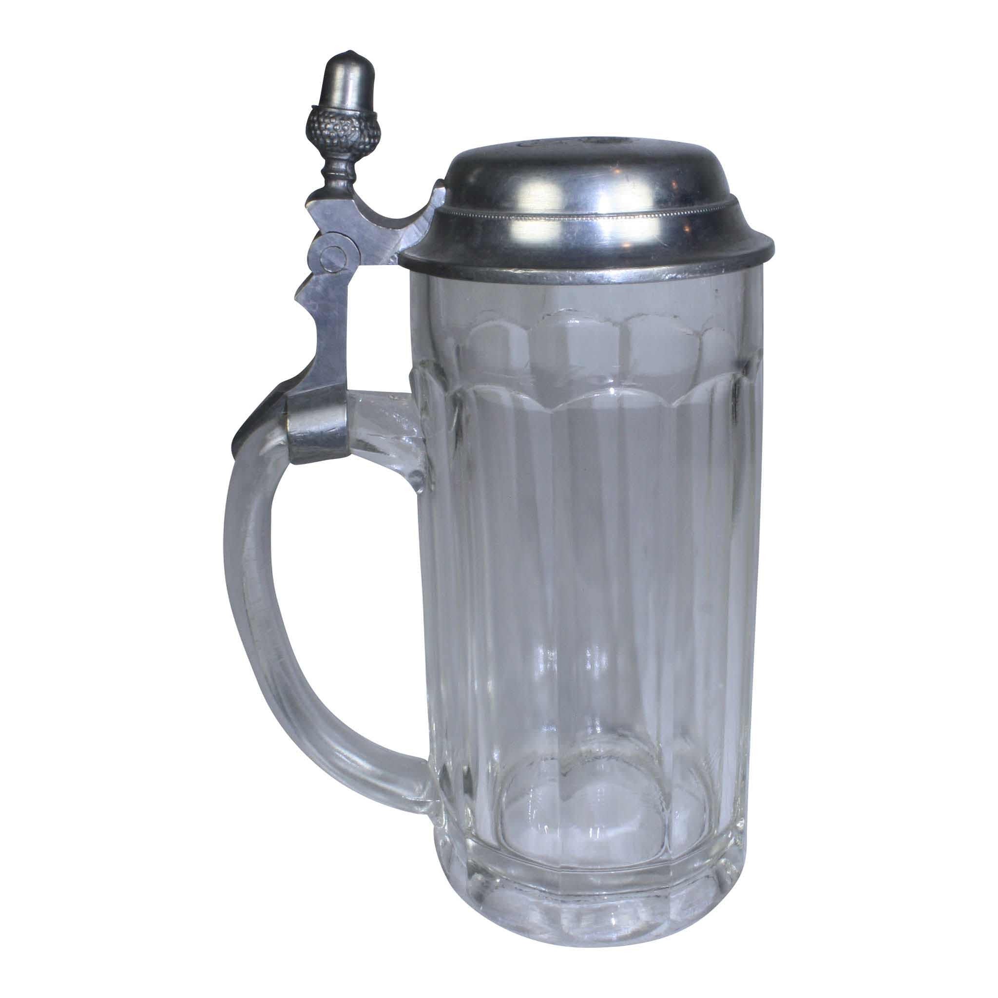 Pewter and Glass Beer Stein Set/10