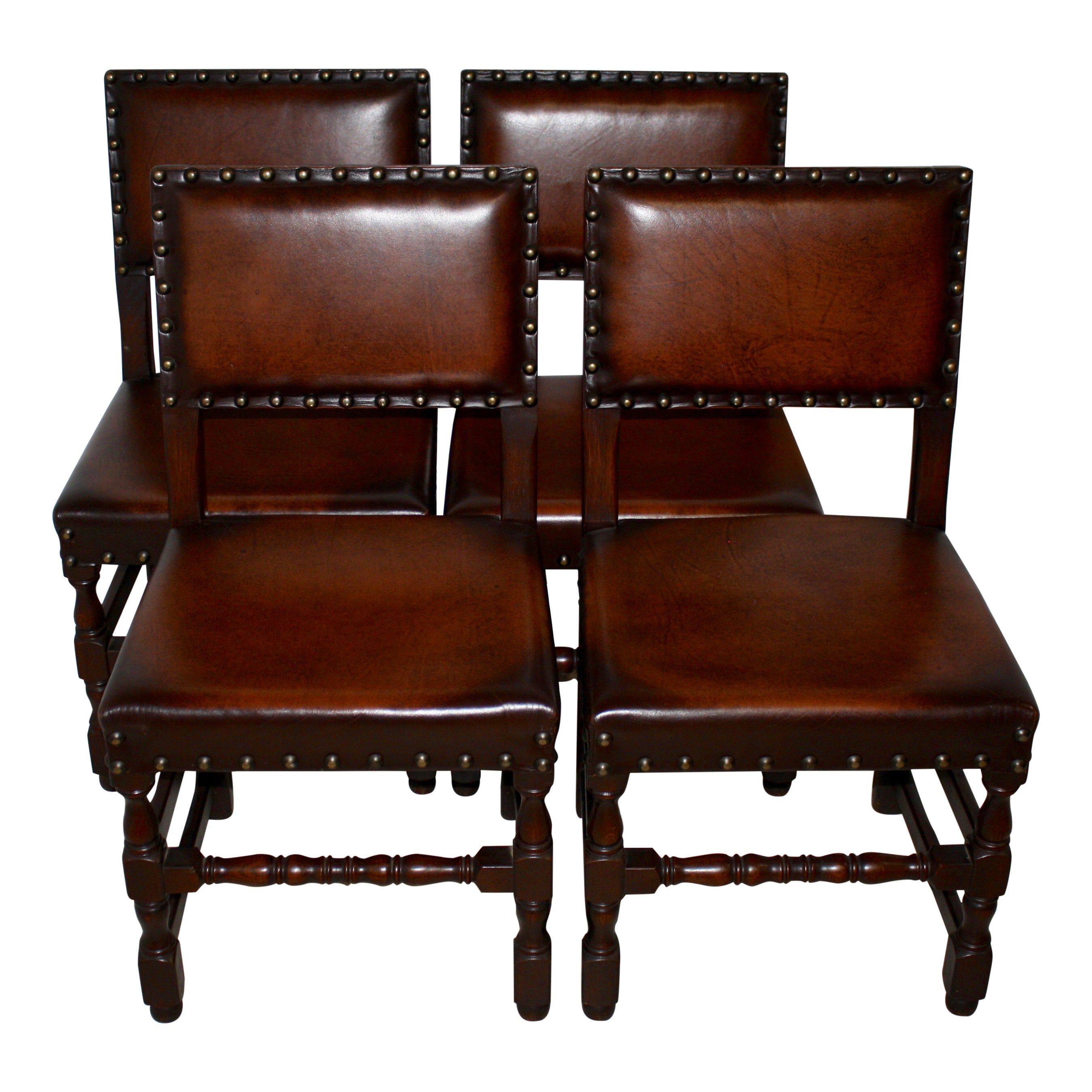 Leather Chairs, Set of Four