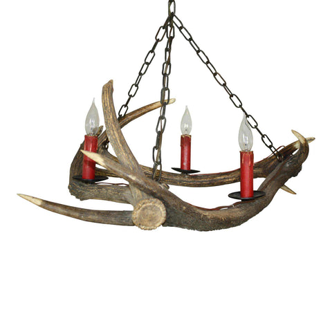 Red Stag Antler Chandelier