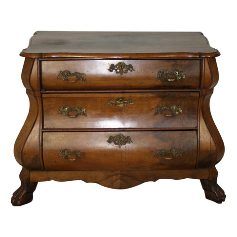 Burled Walnut Three Drawer Chest