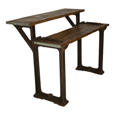 Industrial Wood Shelves with Iron Frame