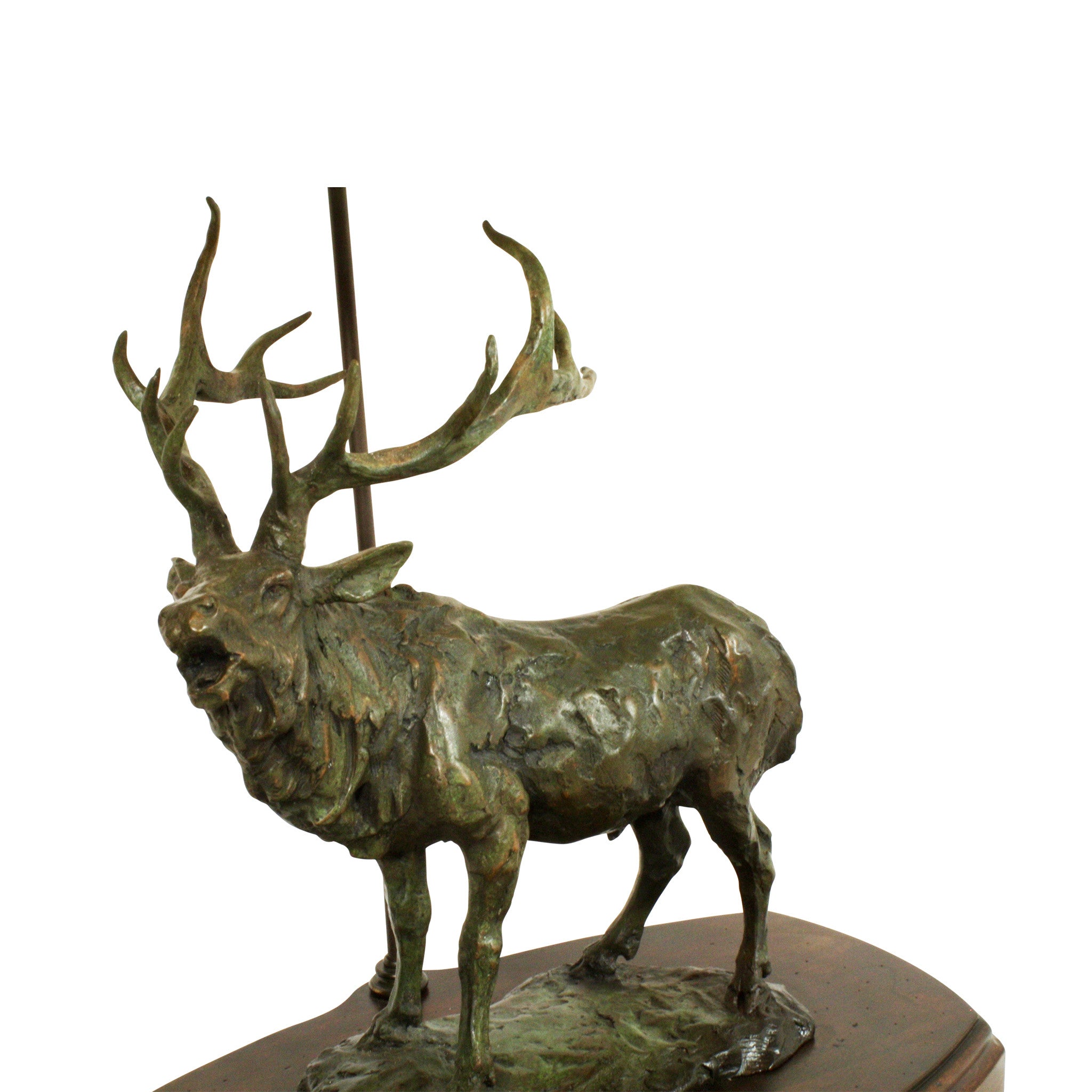 ski-country-antiques - Bronze Bugling Elk Table Lamp