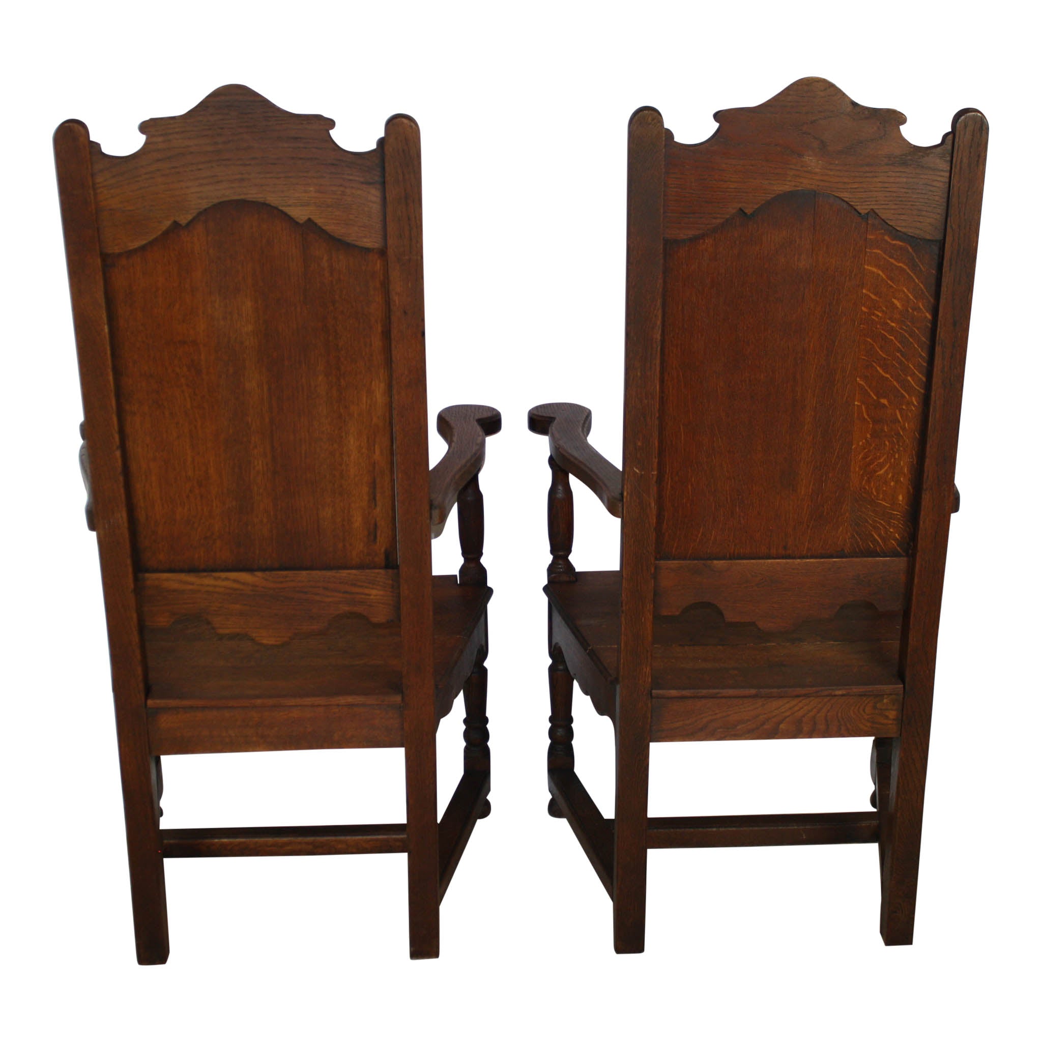 High Back Farm Chairs, Set of Two
