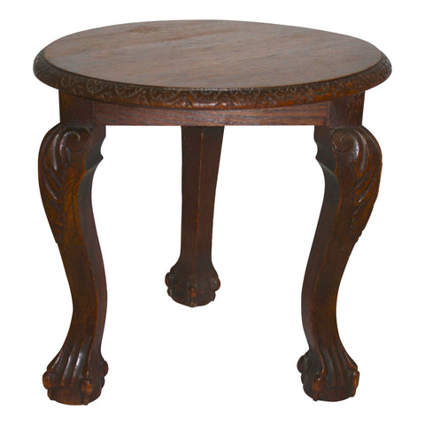 Round Oak Side Table