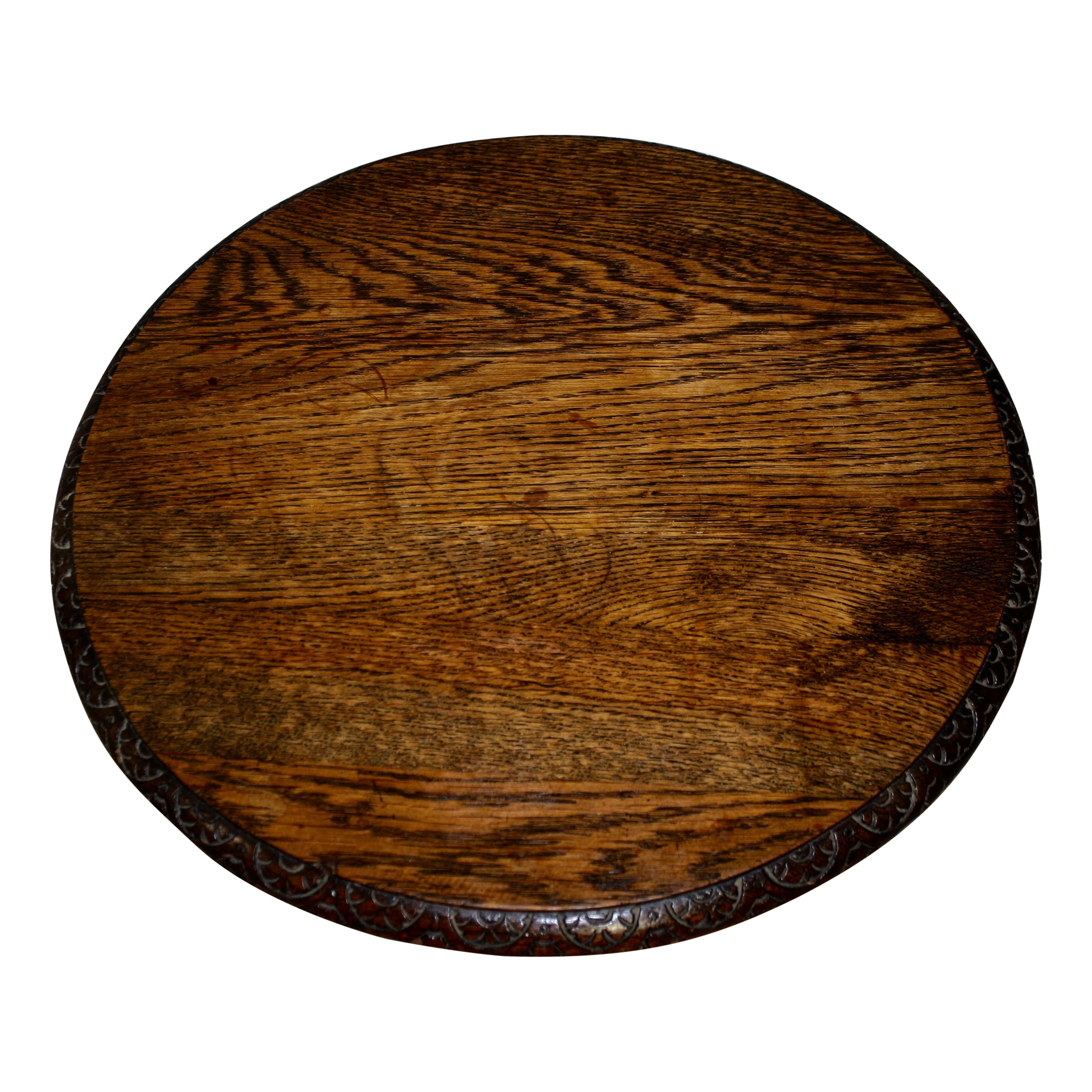 Round Oak Side Table