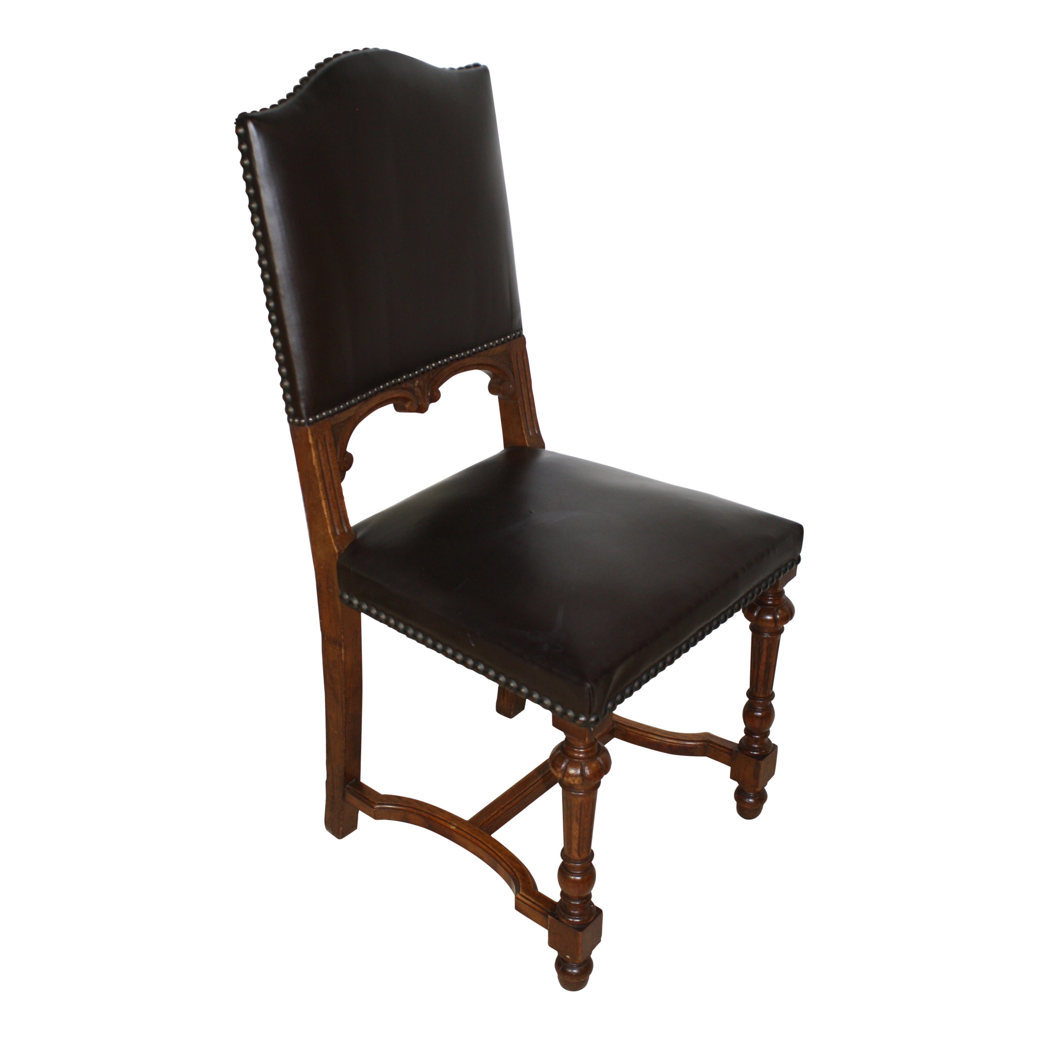 Leather Dining Chairs, Set of Six