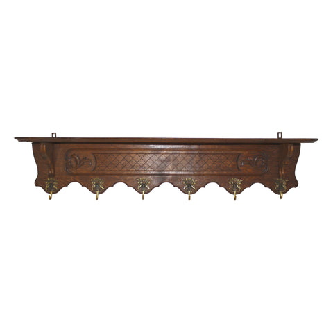 Carved  Shelf with Coat Rack